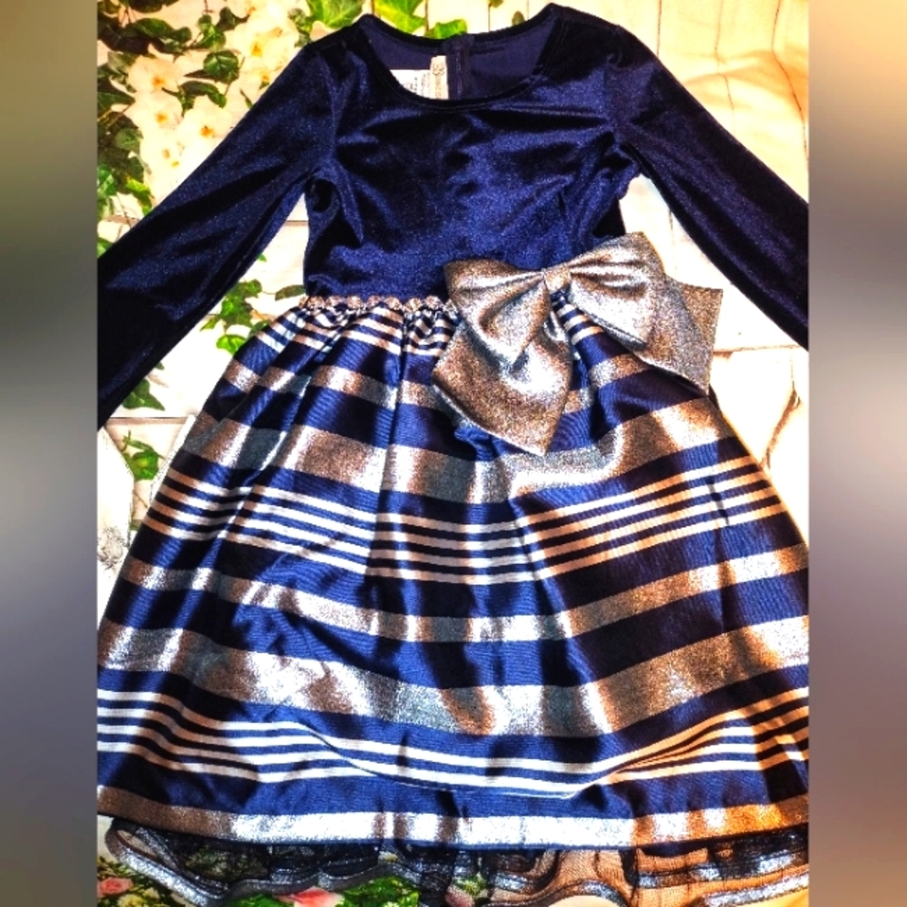 Bonnie Jean Navy Velvet Dress